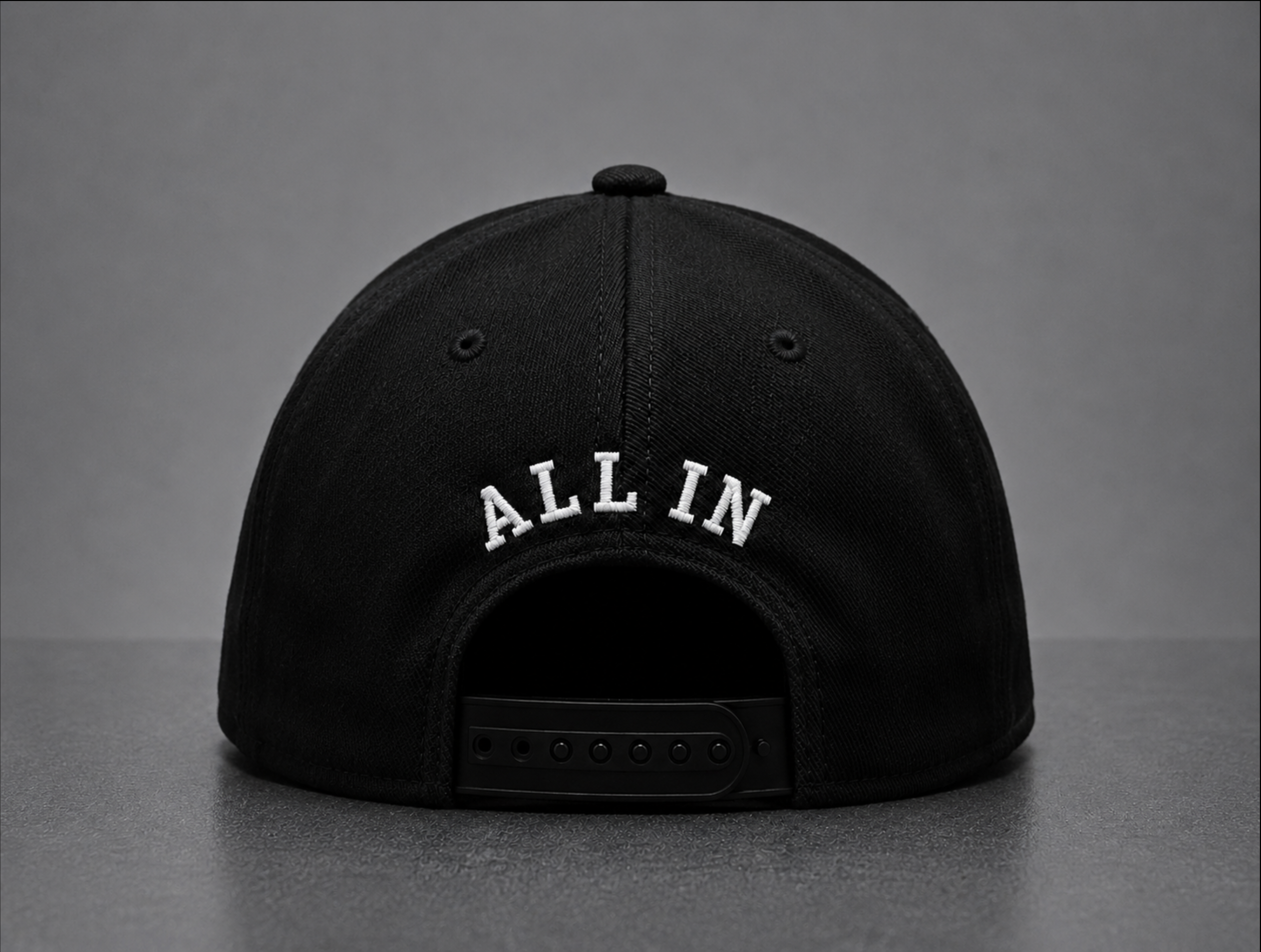 All In cap, back view