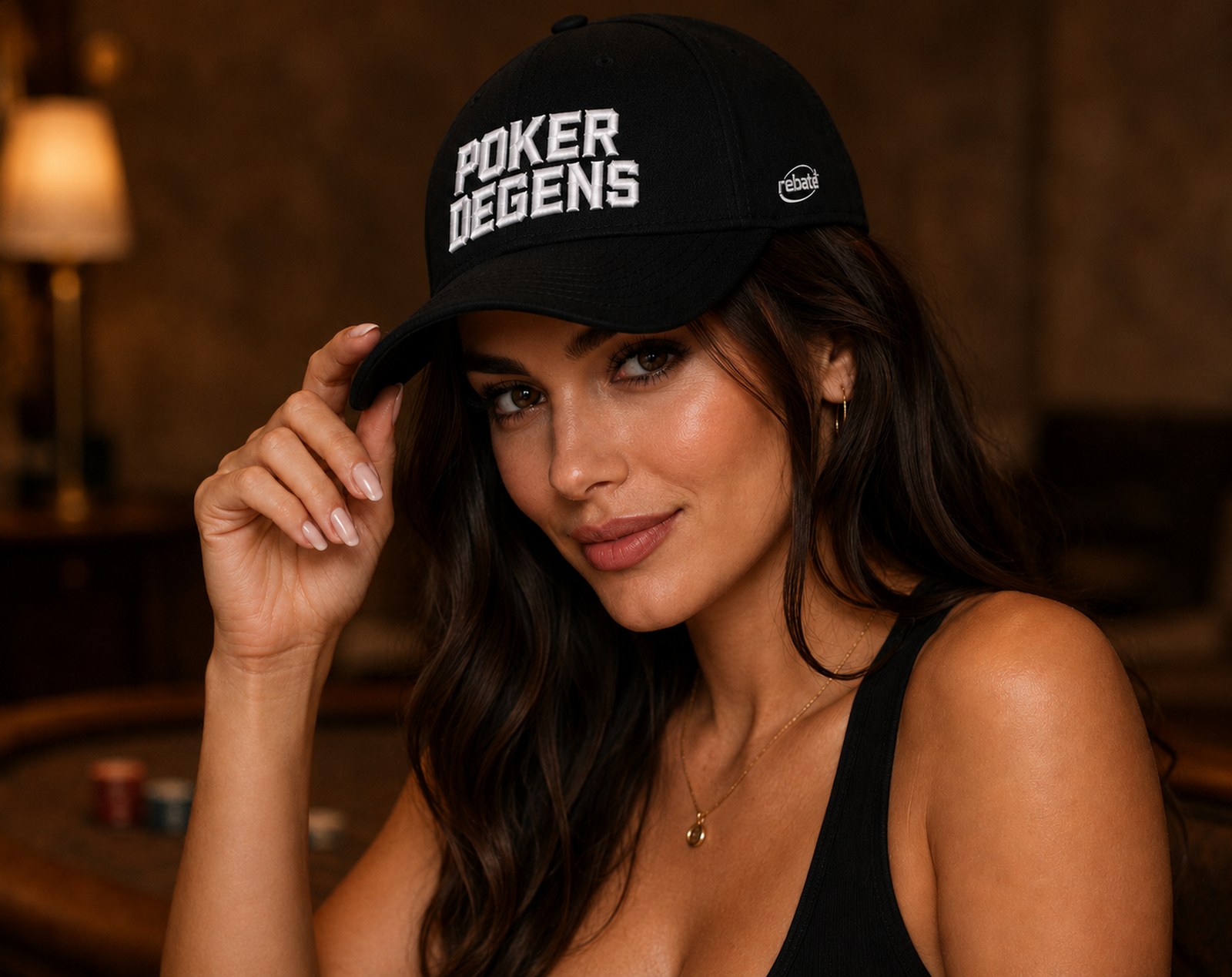 Model wearing the Poker Degens cap